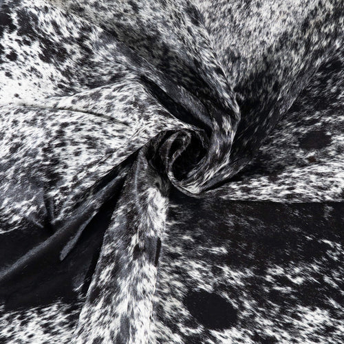 Brazilian Black Salt and Pepper Cowhide Rug Size 8'4" L x 7'3" W 7888