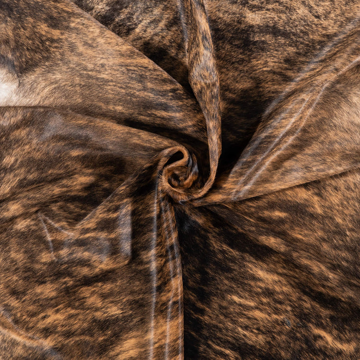 Brazilian Brindle Cowhide Rug Size 7'6" L x 7'3" W 7971