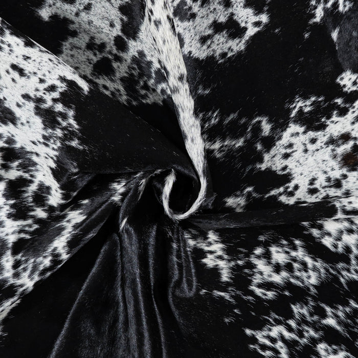 Brazilian Black Salt and Pepper Cowhide Rug Size 6'6" L x 6'2" W 7995