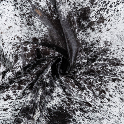 Brazilian Black Salt and Pepper Cowhide Rug Size 6'4" L x 6'2" W 7997