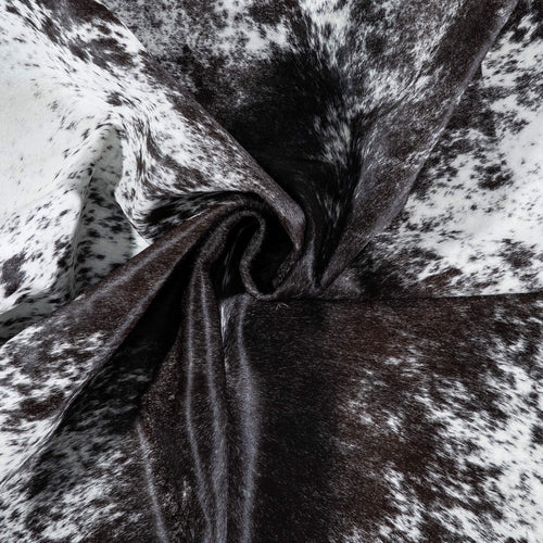Brazilian Black Salt and Pepper Cowhide Rug Size 7'0" L x 6'1" W 7998