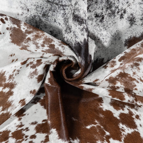 Brazilian Chocolate and White Cowhide Rug Size 7'0" L x 5'8" W 8062