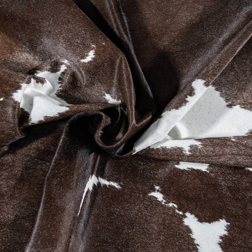 Brazilian Chocolate and White Cowhide Rug Size 7'1" L x 5'2" W 8064