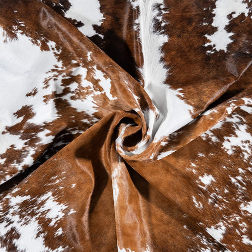 Brazilian Chocolate and White Cowhide Rug Size 6'7" L x 5'7" W 8066
