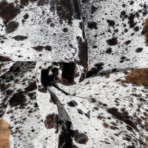 Brazilian Chocolate and White Cowhide Rug Size 7'5" L x 7'0" W 8068