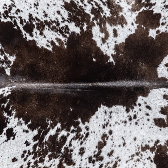 Brazilian Chocolate and White Cowhide Rug Size 7'4" L x 6'8" W 8076