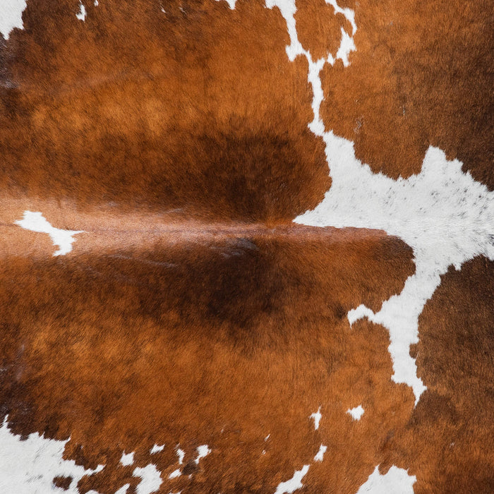 Brazilian Chocolate and White Cowhide Rug Size 6'10" L x 6'0" W 8081