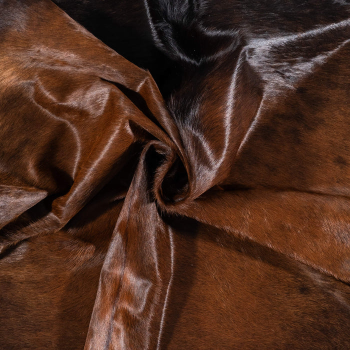 Brazilian Mahogany Cowhide Rug Size 7'2" L x 6'11" W 8086