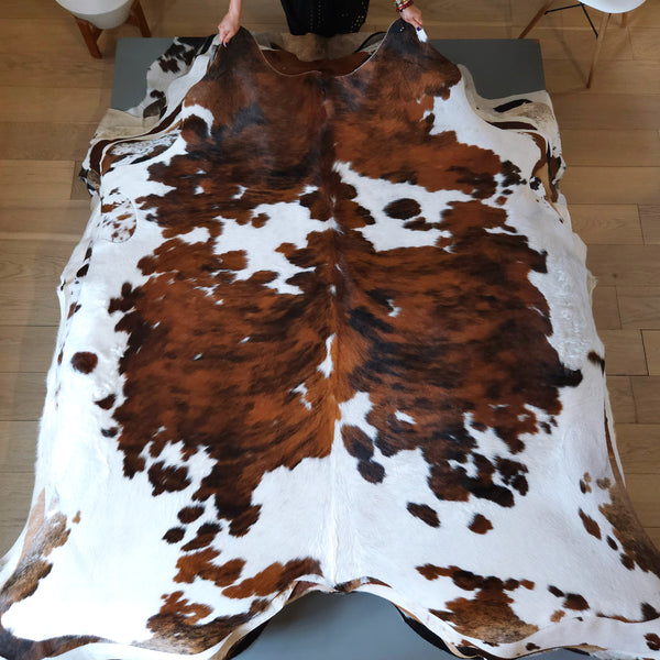 Tricolor Cowhide Rug Size 6'11" L x 6'5" W 8152