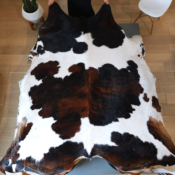 Tricolor Cowhide Rug Size 7'8" L x 7'2" W 8104