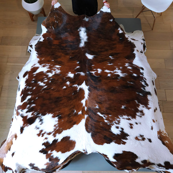 Tricolor Cowhide Rug Size 7'7" L x 7'5" W 8115