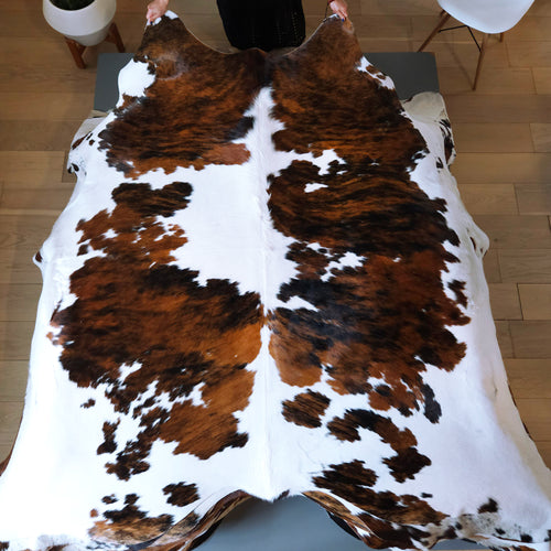 Tricolor Cowhide Rug Size 7'0" L x 7'4" W 8117