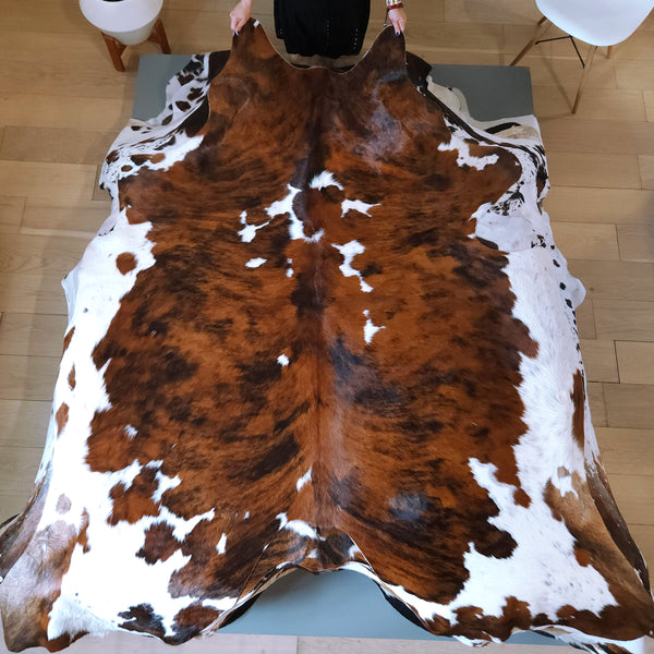 Tricolor Cowhide Rug Size 7'5" L x 7'0" W 8124