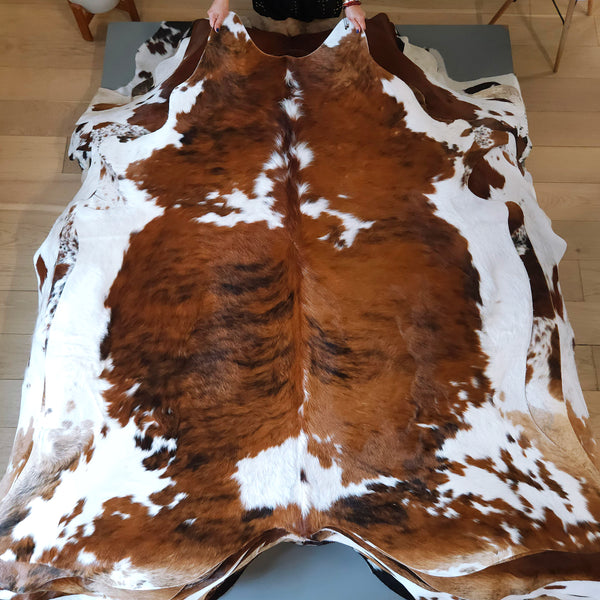 Tricolor Cowhide Rug Size 6'4" L x 6'2" W 8133