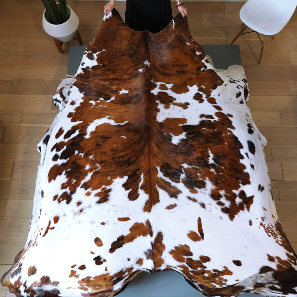 Tricolor Cowhide Rug Size 7'5" L x 6'9" W 8111