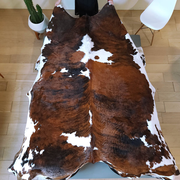 Tricolor Cowhide Rug Size 8'9" L x 8'3" W 8121