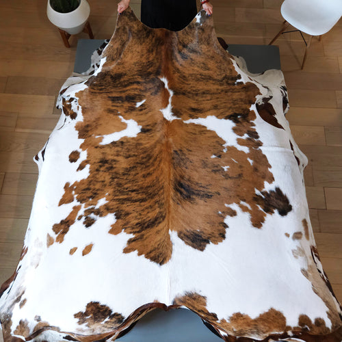 Tricolor Cowhide Rug Size 7'5" L x 6'8" W 8119