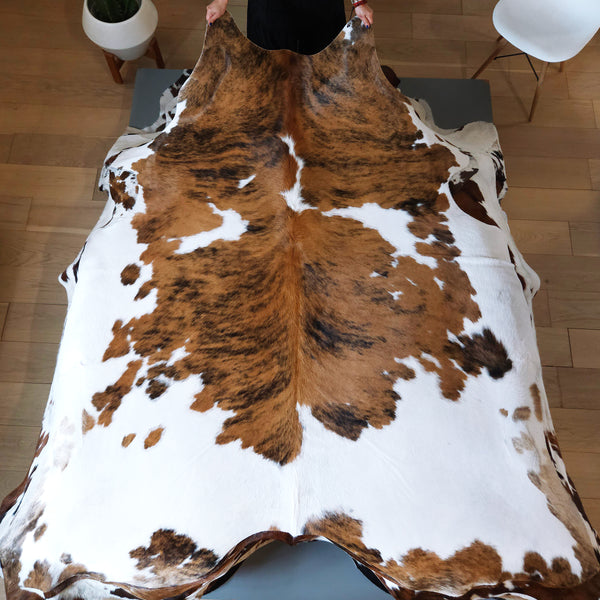 Tricolor Cowhide Rug Size 7'5" L x 6'8" W 8119