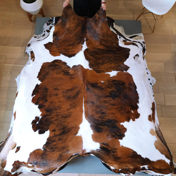 Tricolor Cowhide Rug Size 7'6" L x 6'5" W 8123