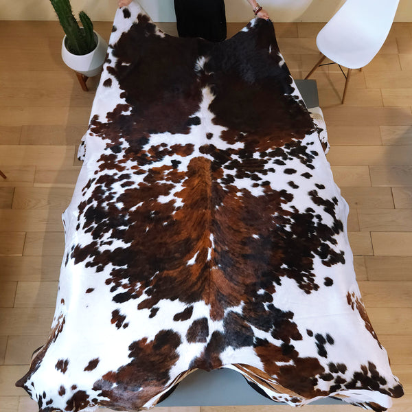 Tricolor Cowhide Rug Size 9'3" L x 7'10" W 8127