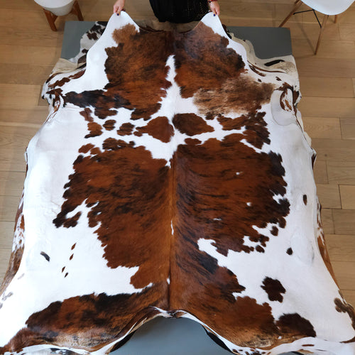 Tricolor Cowhide Rug Size 6'10" L x 6'8" W 8137