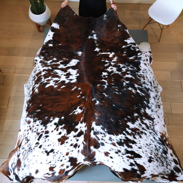 Tricolor Cowhide Rug Size 7'11" L x 7'5" W 8109