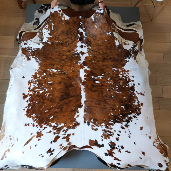 Tricolor Cowhide Rug Size 6'10" L x 6'5" W 8155