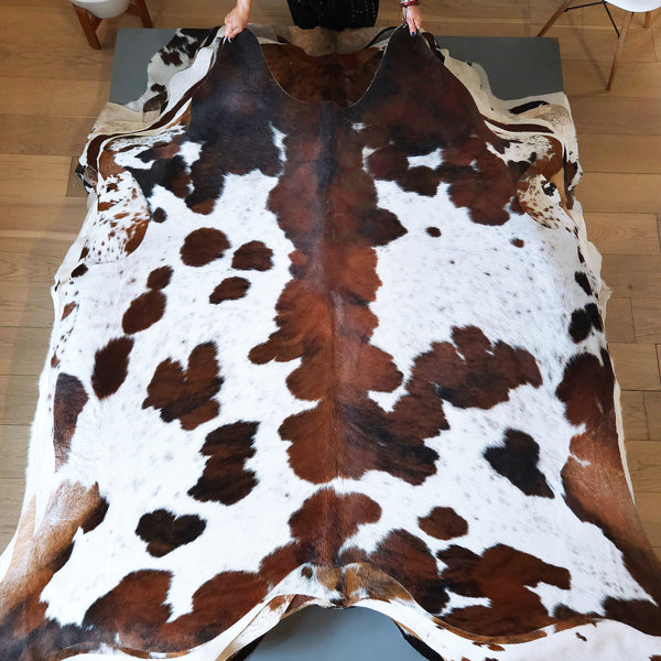 Tricolor Cowhide Rug Size 6'5" L x 6'8" W 8153