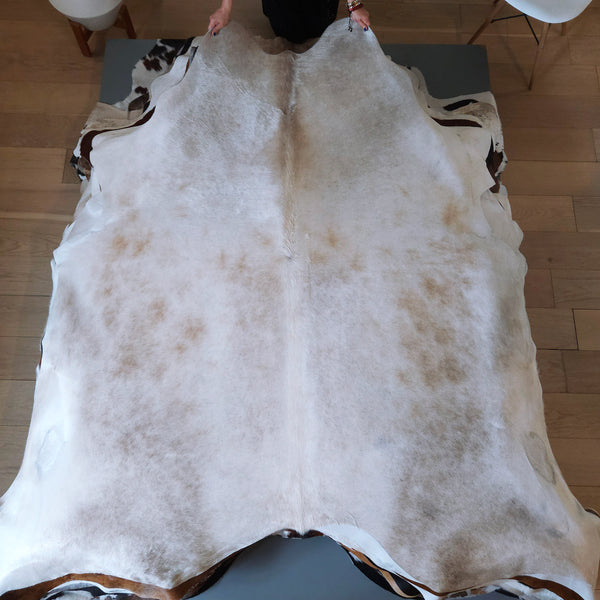 Brazilian Champagne Cowhide Rug Size 7'2" L x 6'10" W 8169