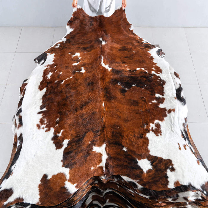 Tricolor Cowhide Rug Size 7'7" L x 6'4" W 8100