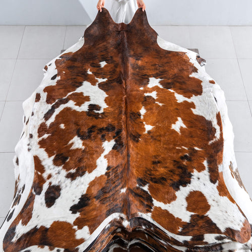 Tricolor Cowhide Rug Size 6'8" L x 5'9" W 8103