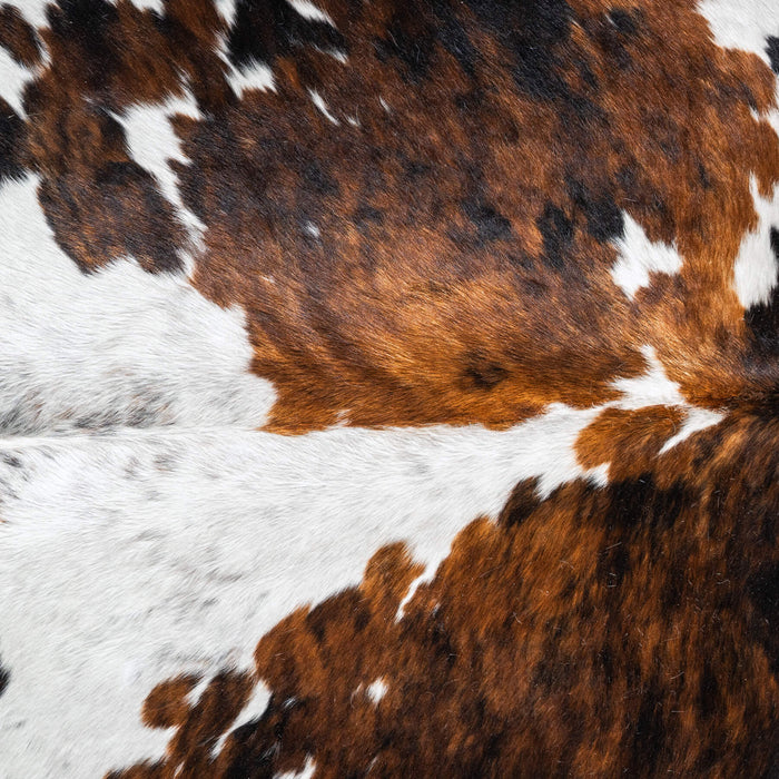 White Tricolor Cowhide Rug Size 8'2" L x 7'0" W 8104
