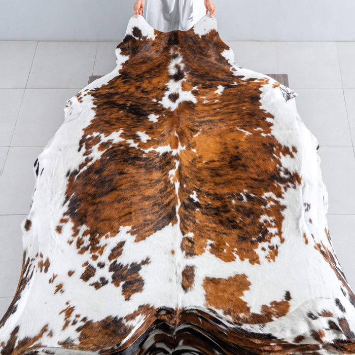 Tricolor Cowhide Rug Size 7'6" L x 5'11" W 8118