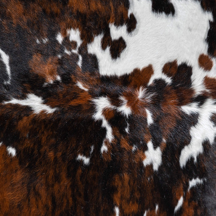 White Tricolor Cowhide Rug Size 7'5" L x 6'8" W 8120