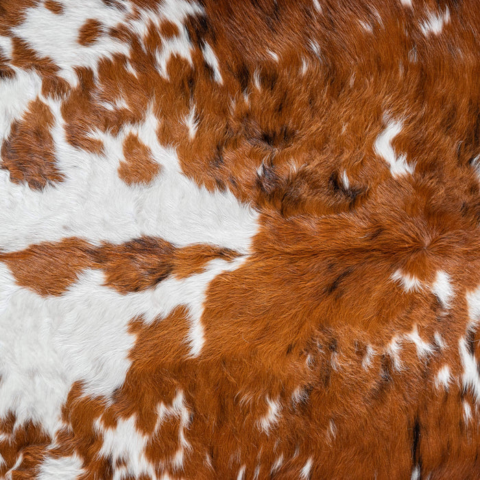 White Tricolor Cowhide Rug Size 7'7" L x 6'10" W 8135