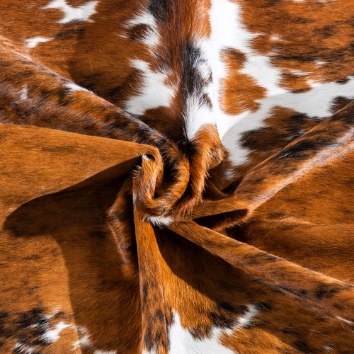 Tricolor Cowhide Rug Size 7'6" L x 7'1" W 8136