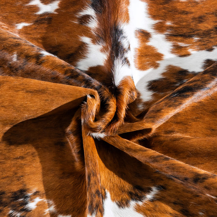 Tricolor Cowhide Rug Size 7'6" L x 7'1" W 8136