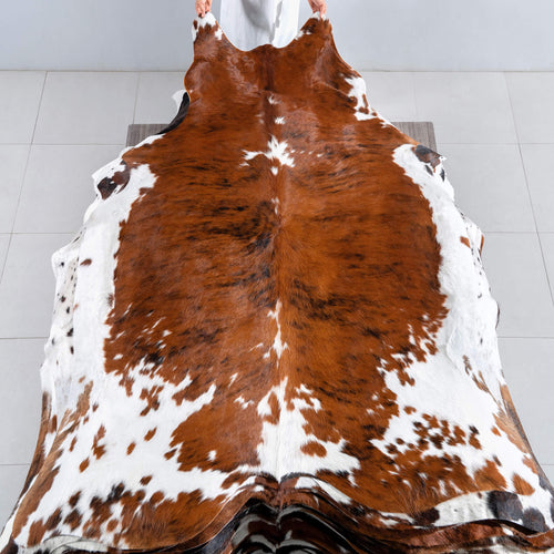 Tricolor Cowhide Rug Size 7'8" L x 6'4" W 8138