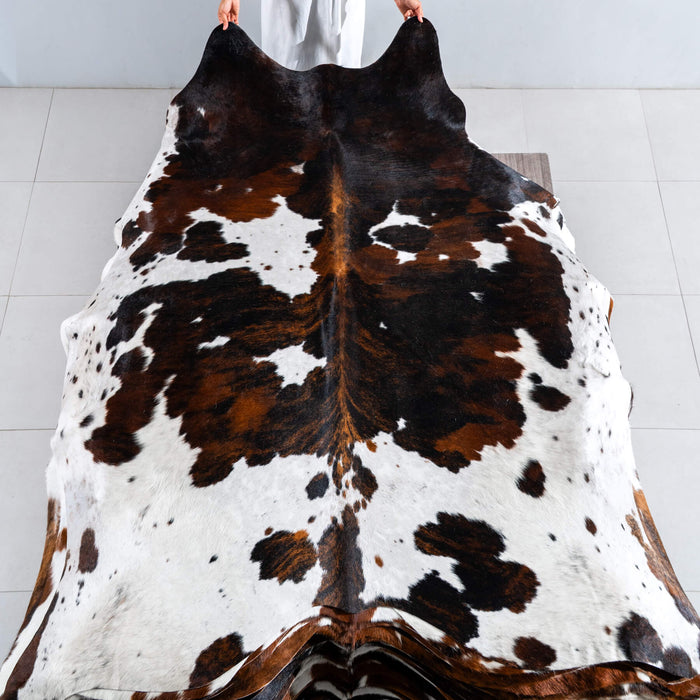 Tricolor Cowhide Rug Size 7'7" L x 6'7" W 8139