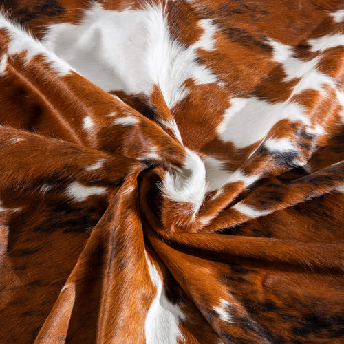 Tricolor Cowhide Rug Size 7'4" L x 6'9" W 8140