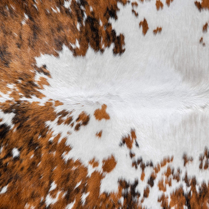 White Tricolor Cowhide Rug Size 7'5" L x 6'2" W 8148