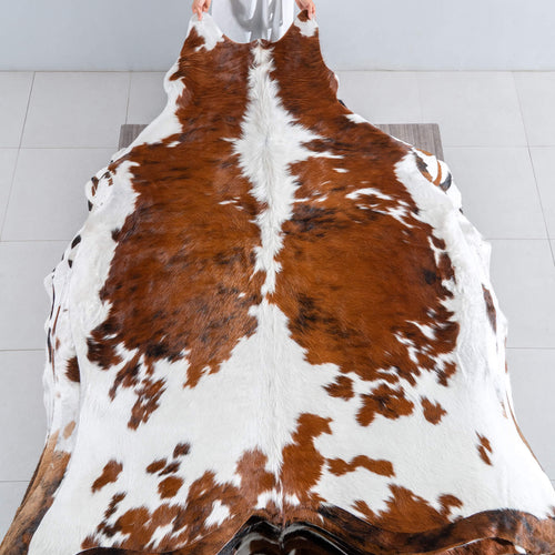 Tricolor Cowhide Rug Size 7'5" L x 6'1" W 8150