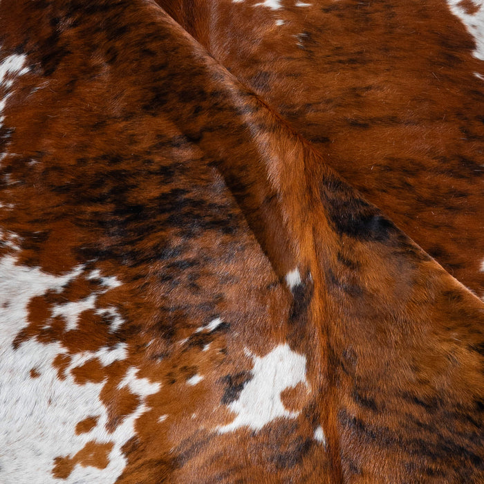 Tricolor Brindle Mix Cowhide Rug Size 7'1" L x 6'9" W 8152