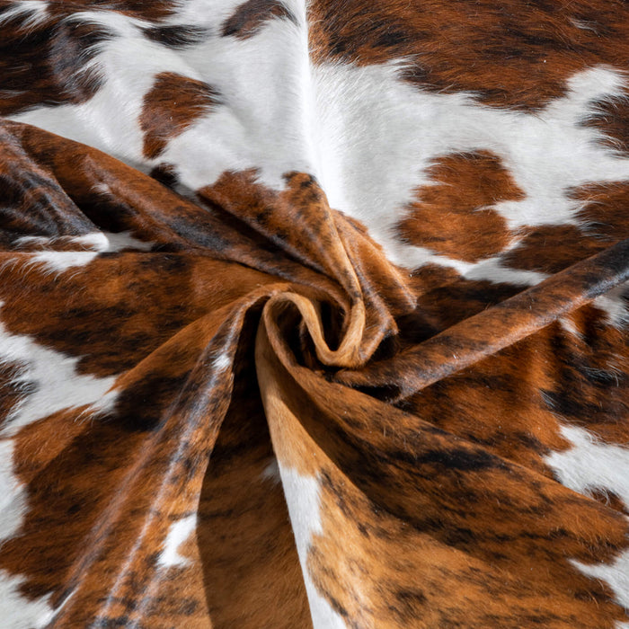 White Tricolor Cowhide Rug Size 6'10" L x 6'9" W 8160