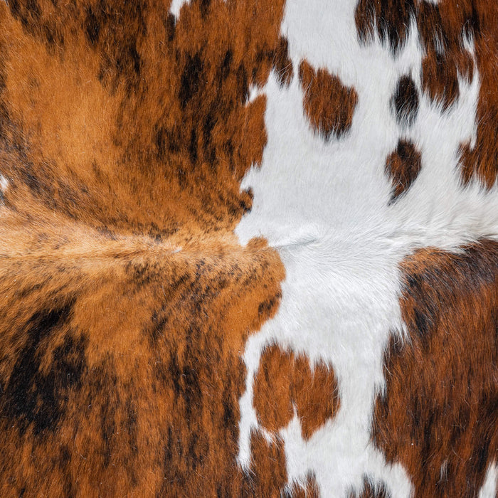 White Tricolor Cowhide Rug Size 6'10" L x 6'9" W 8160