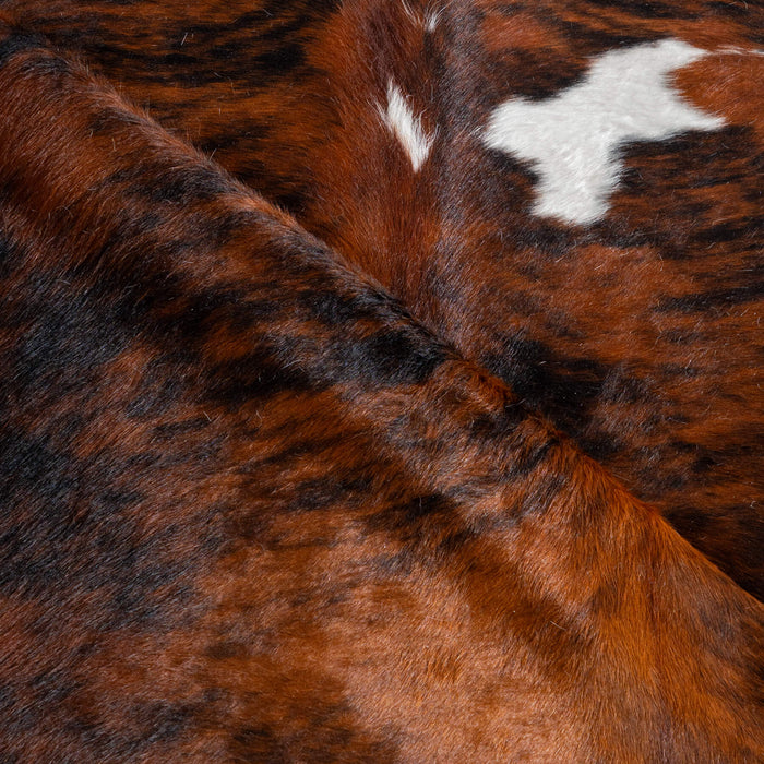 Tricolor Brindle Mix Cowhide Rug Size 8'1" L x 7'3" W 8161