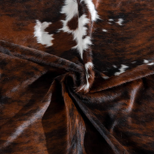 Tricolor Brindle Mix Cowhide Rug Size 7'5" L x 6'11" W 8163