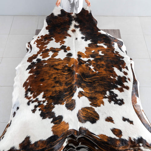 Tricolor Cowhide Rug Size 7'9" L x 6'9" W 8165