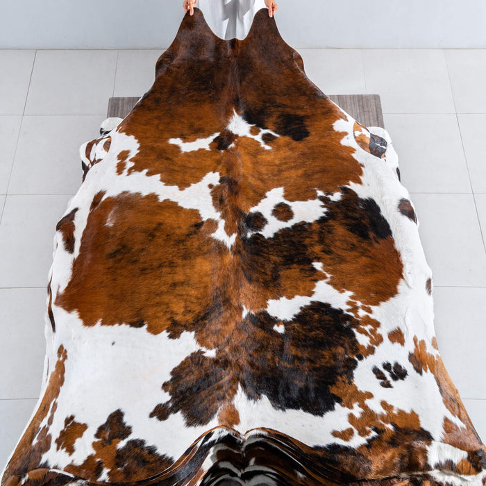 Tricolor Cowhide Rug Size 7'6" L x 6'10" W 8168