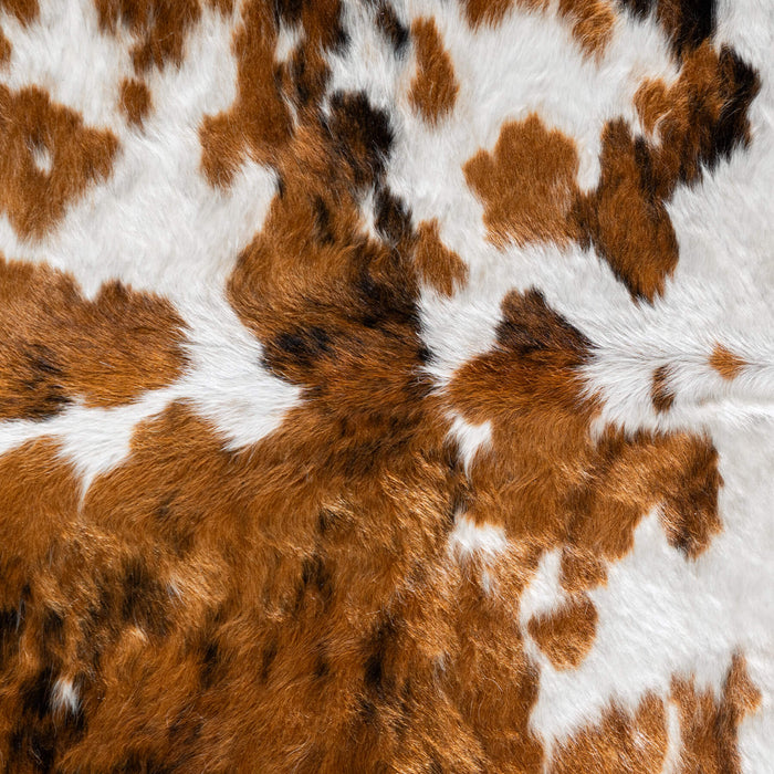 White Tricolor Cowhide Rug Size 6'9" L x 6'5" W 8180